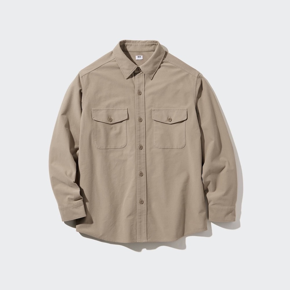 Uniqlo - Beige Jersey Utility Overshirt